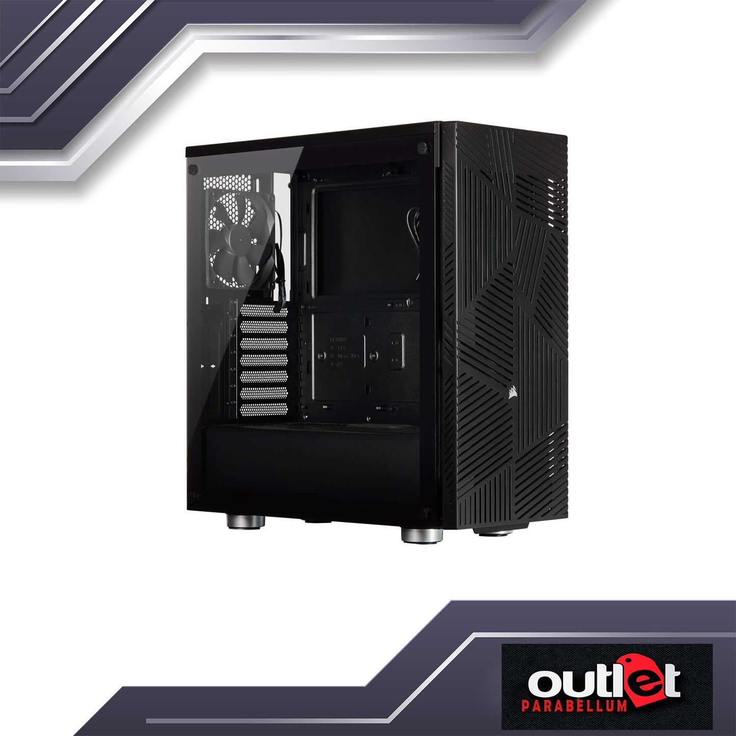 Refurbished CORSAIR 275R Airflow Tempered Glass Mid-Tower Gaming Case Black CS-CC-9011181-WW