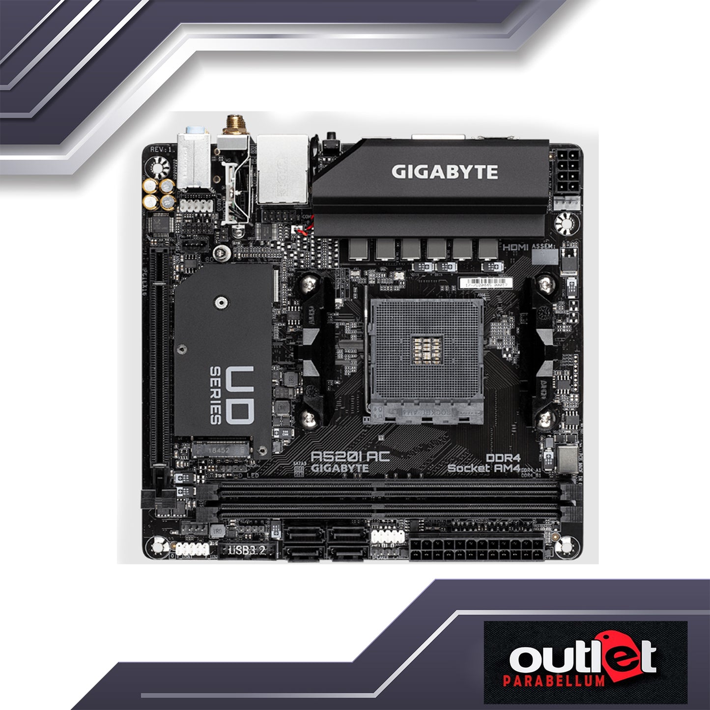 REFURBISHED GA-A520I-AC GIGABYTE AMD A520 MINI ITX 11AC WIFI, GIGBYTE LAN MOTHERBOARD