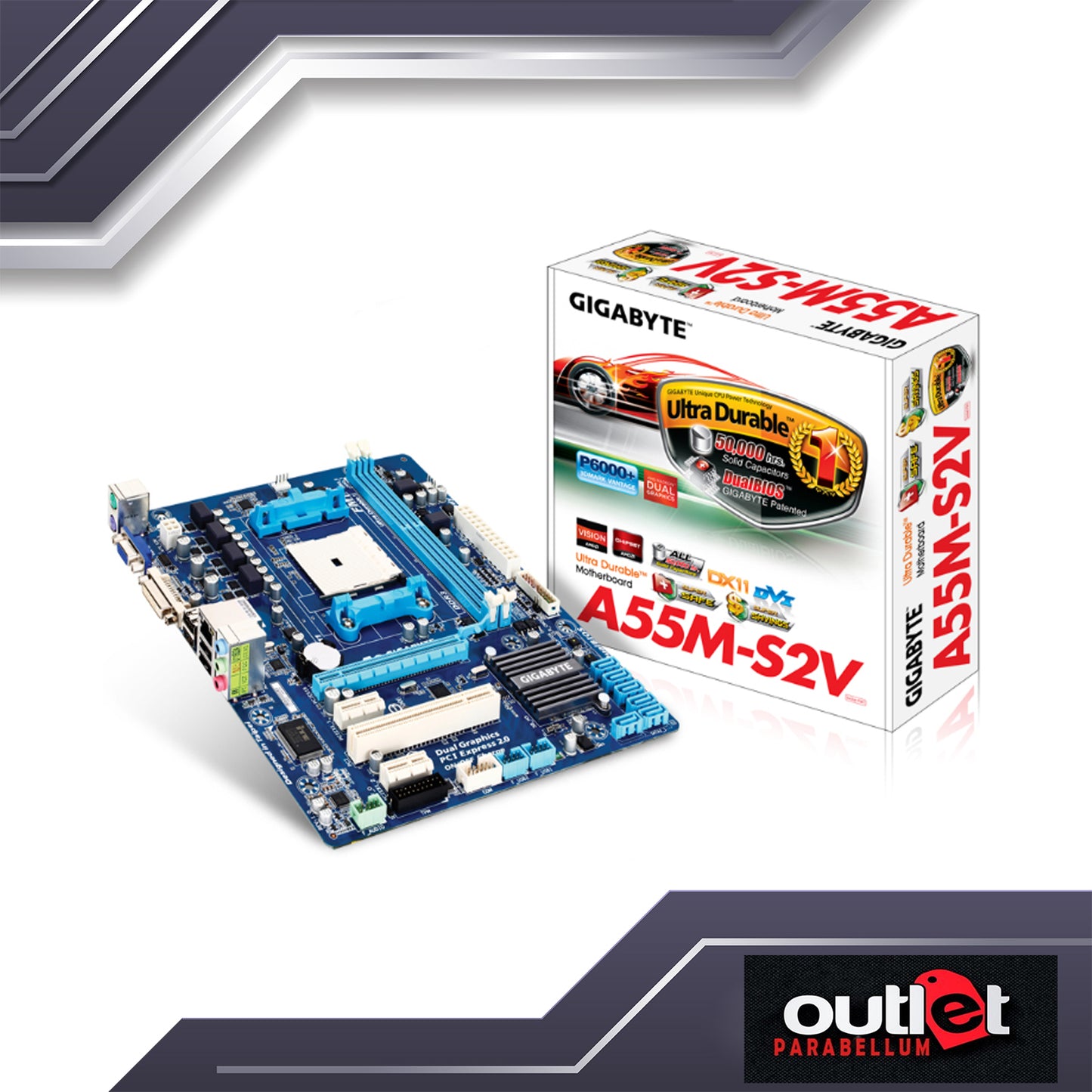Refurbish GIGABYTE GA-A55M-S2V AMD A55 FM1 DDR3 MATX MB -- No Warranty