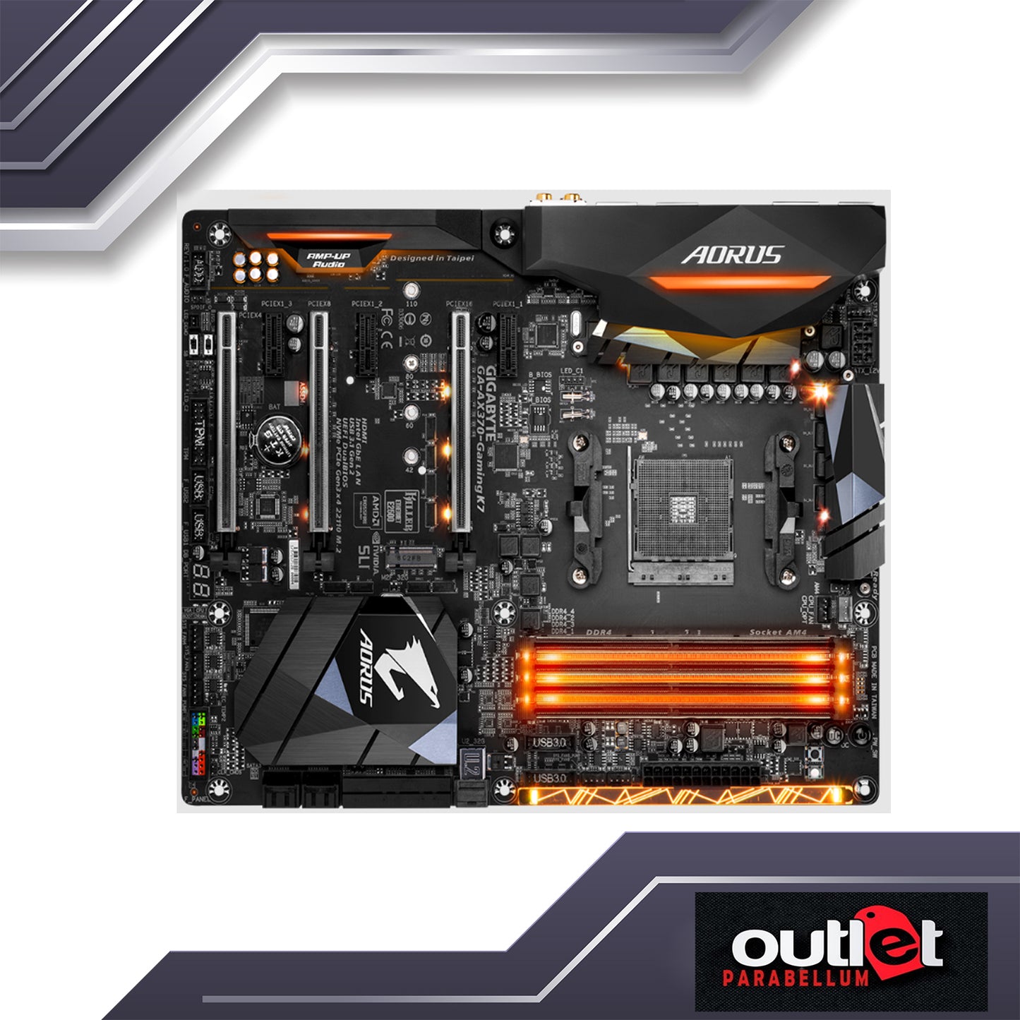 REFURBISHED GA-AX370-GAMING-K7 GIGABYTE AMD X370 AM4 DDR4 ATX GAMING MOTHERBOARD