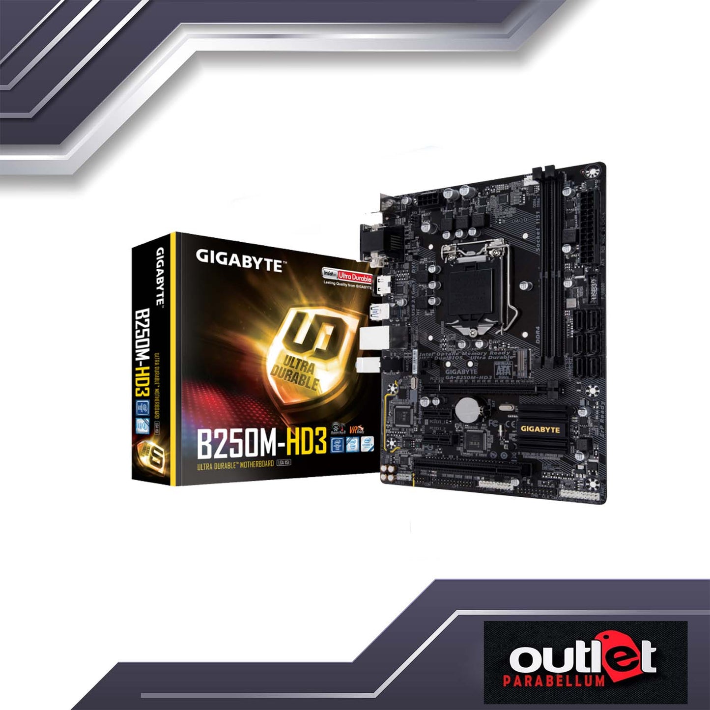 Refurbish GIGABYTE GA-B250M-HD3 GIGABYTE INTEL B250 SS1151 DDR4 MATX -- No Warranty