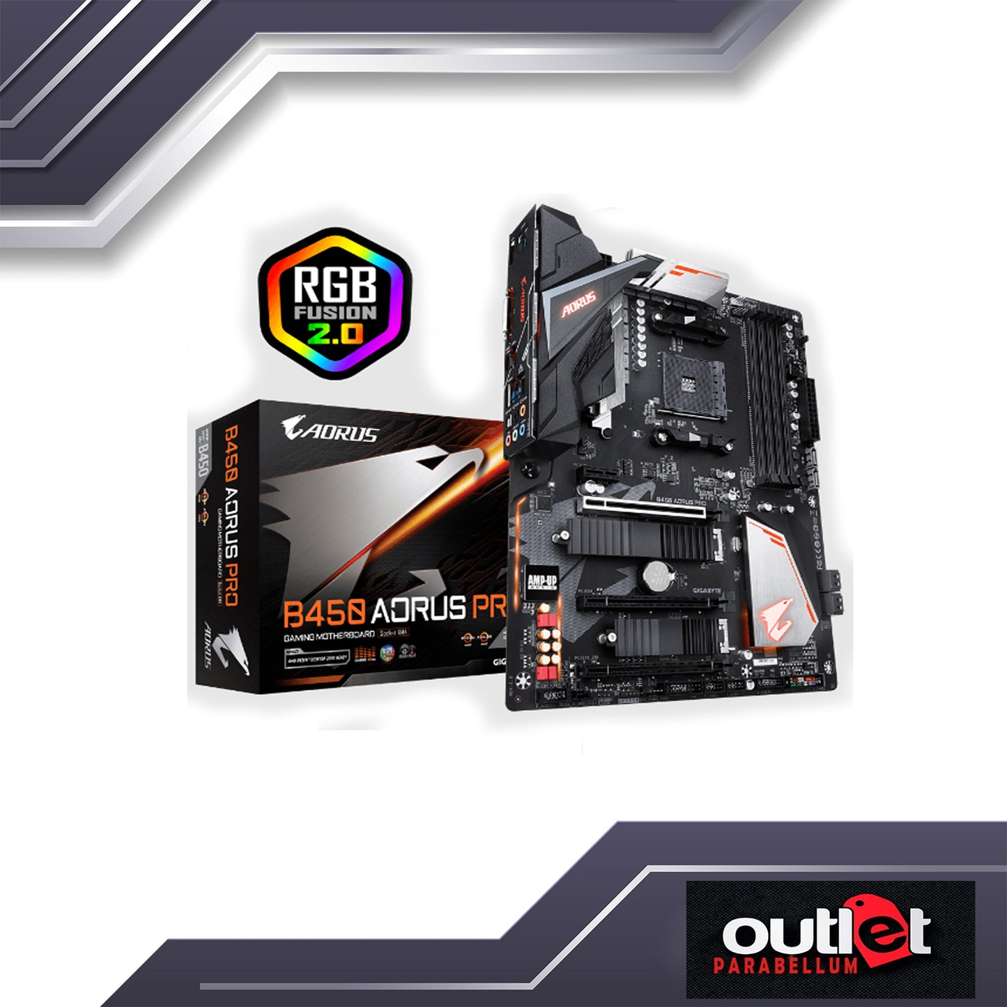 REFURBISHED GIGABYTE GA-B450-AORUS-PRO AMD B450 AM4 DDR4 ATX GAMING MOTHERBOARD
