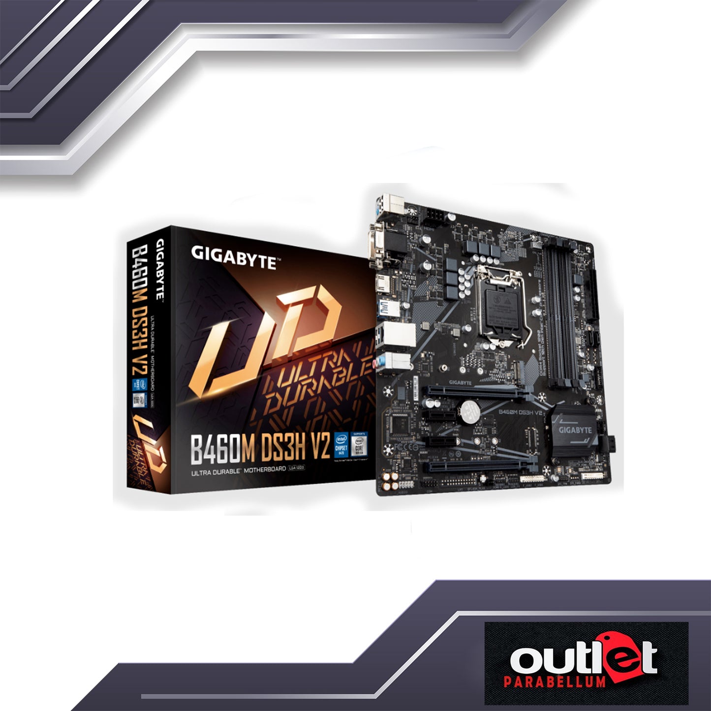 REFURBISHED GIGABYTE GA-B460M-DS3H-V2 INTEL H470 LGA1200 DSUB/DVI/HDMI 4XDIMM MATX MOTHERBOARD