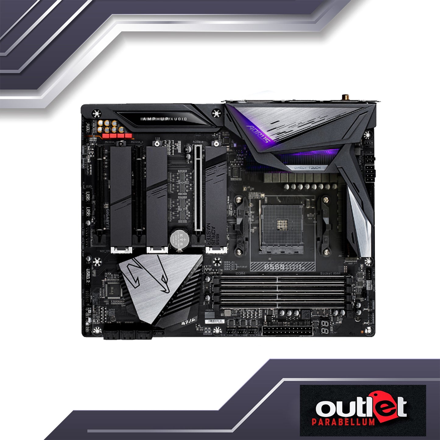 REFURBISHED GIGABYTE GA-B550-AORUS-MASTER AMD B550 AM4 16 PHASE DIGITAL VRM, 2.5GBE LAN, WIFI 6 ATX