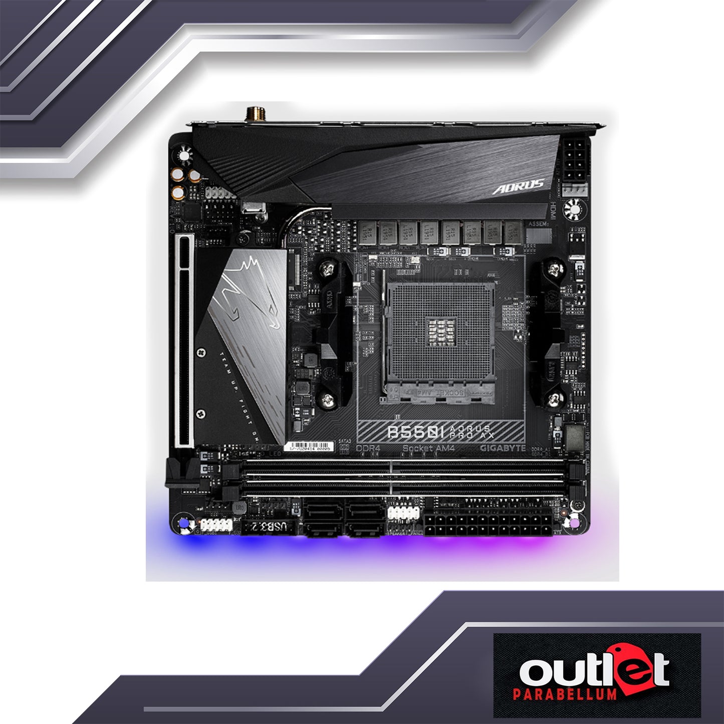 REFURBISHED GA-B550I-AORUS-PRO-AX GIGABYTE AORUS AMD B550 8 PHASE DIGITAL VRM 2.5GBE LAN,WIFI 6,RGB FUSION ITX Motherboard