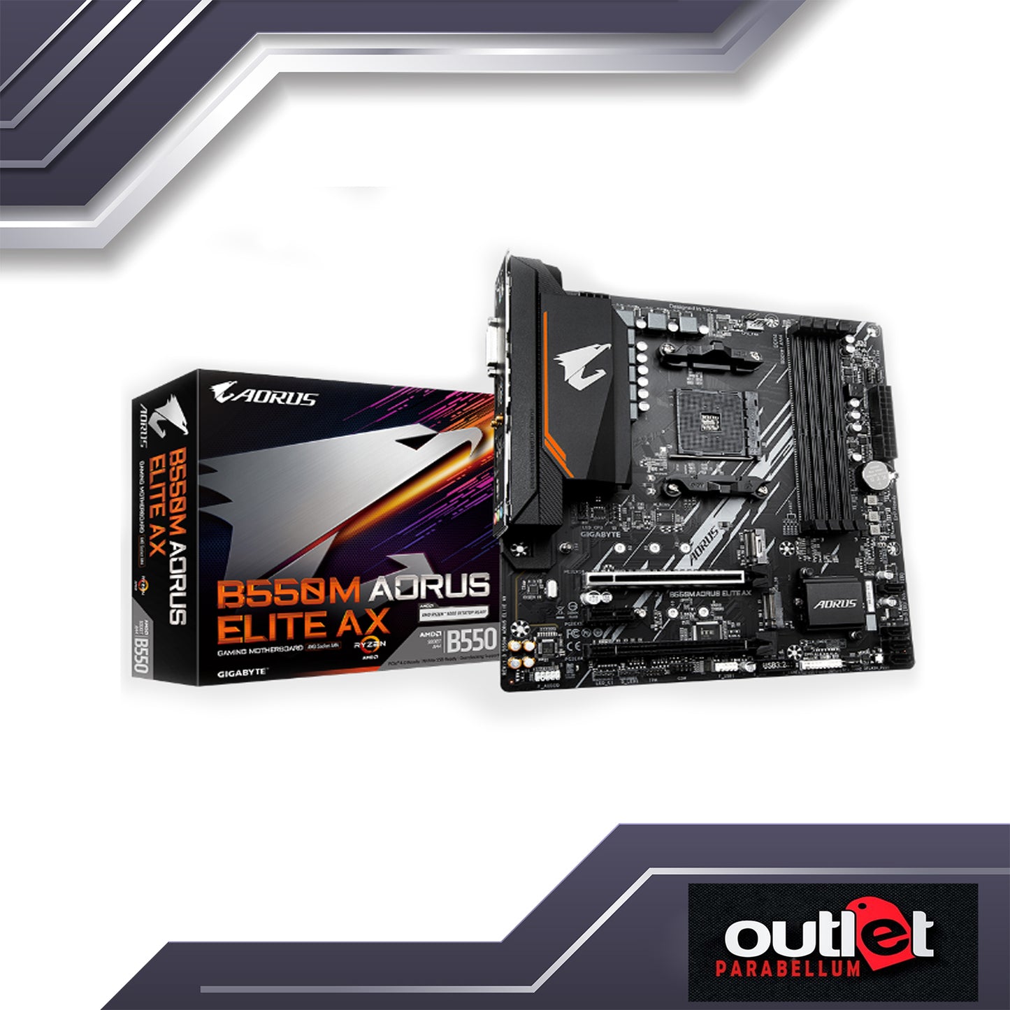 REFURBISHED GIGABYTE GA-B550M-AORUS-ELITE-AX Dual Channel ECC/ Non-ECC Unbuffered DDR4, 4 DIMMs Ultra Durable™ PCIe 4.0 Ready x16 Slot - Motherboard