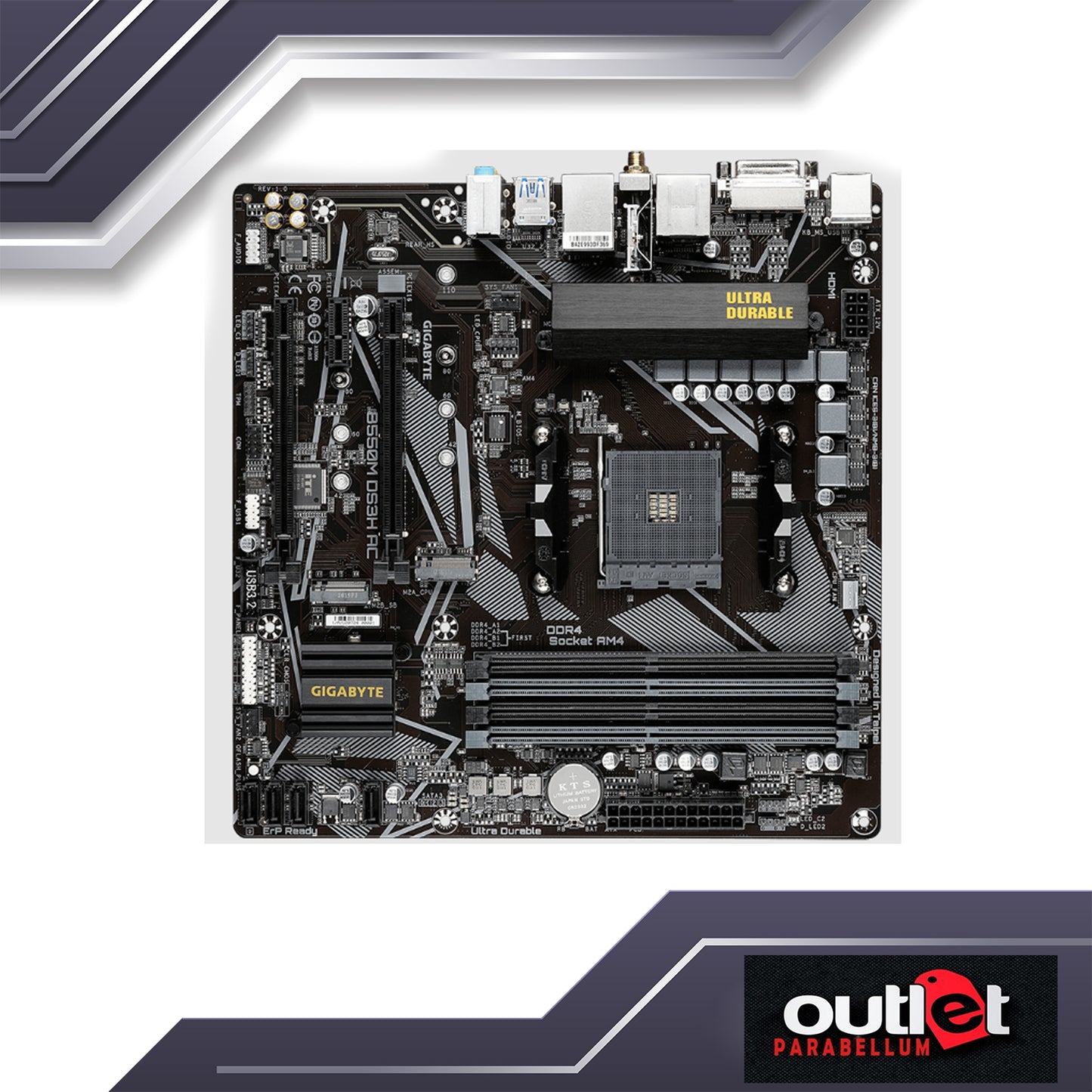 REFURB GA-B550M-DS3H-AC GIGABYTE AMD B550 AM4 4XDIMM, PCIe 4.0 x16 SLOT,DUAL PCIe 4.0 M.2,11AC WIFI MATX Motherboard