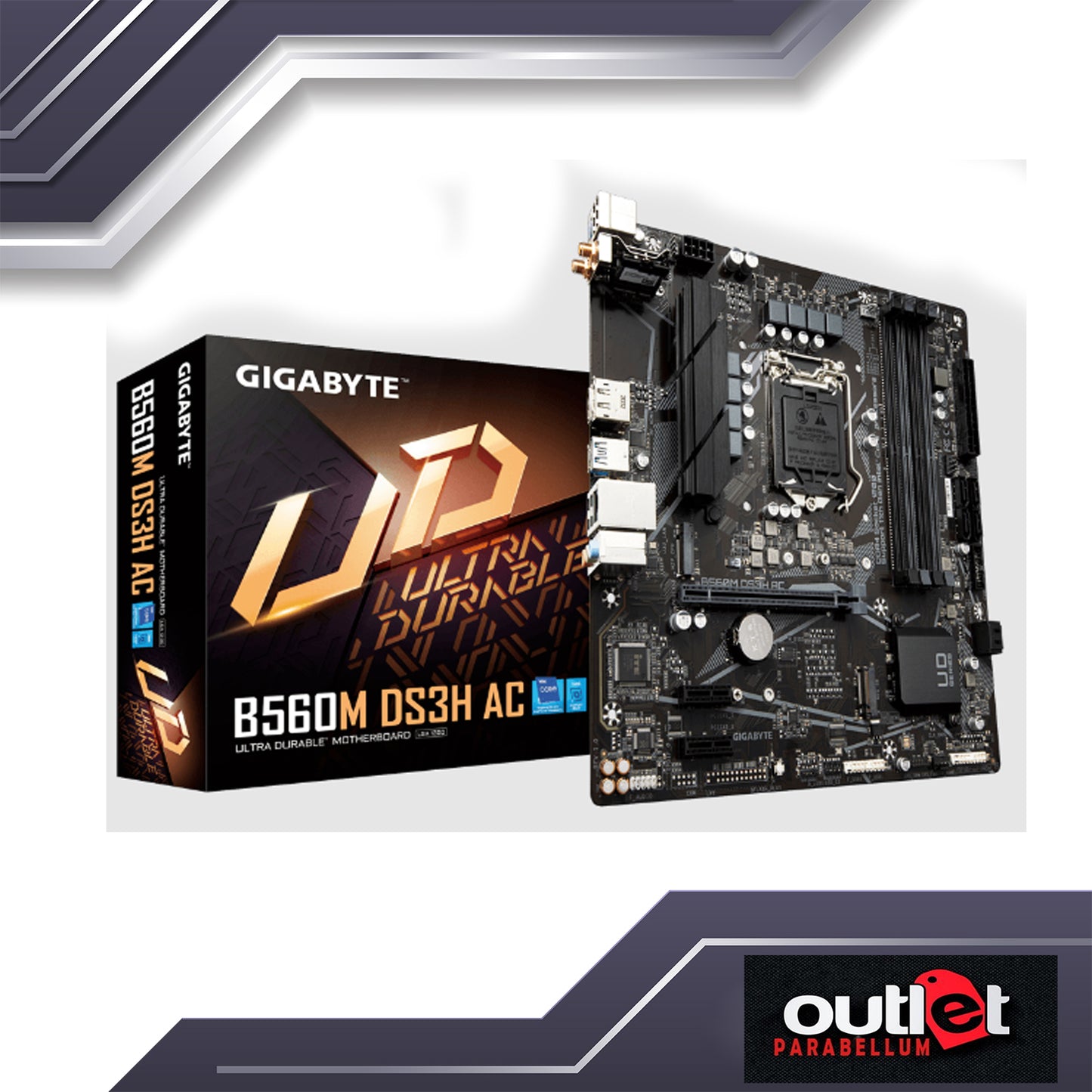 REFURB GA-B560M-DS3H-AC GIGABYTE INTEL B560 DIRECT 6+2 PHASE DIGITAL VRM Motherboard
