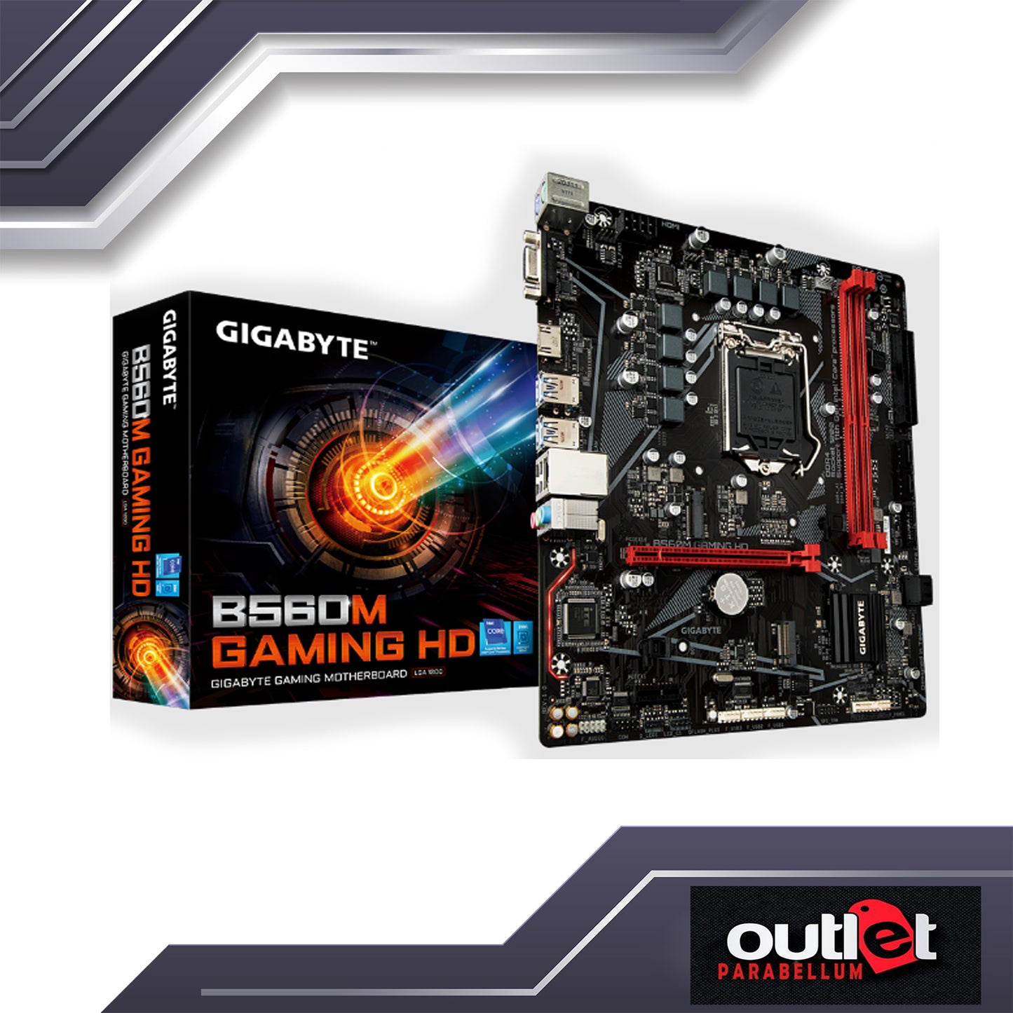 REFURB GA-B560M-GAMING-HD GIGABYTE INTEL B560 DIRECT 6+2 PHASE DIGITAL VRM, PCIE 4.0 2XDIMM GIGALAN Motherboard