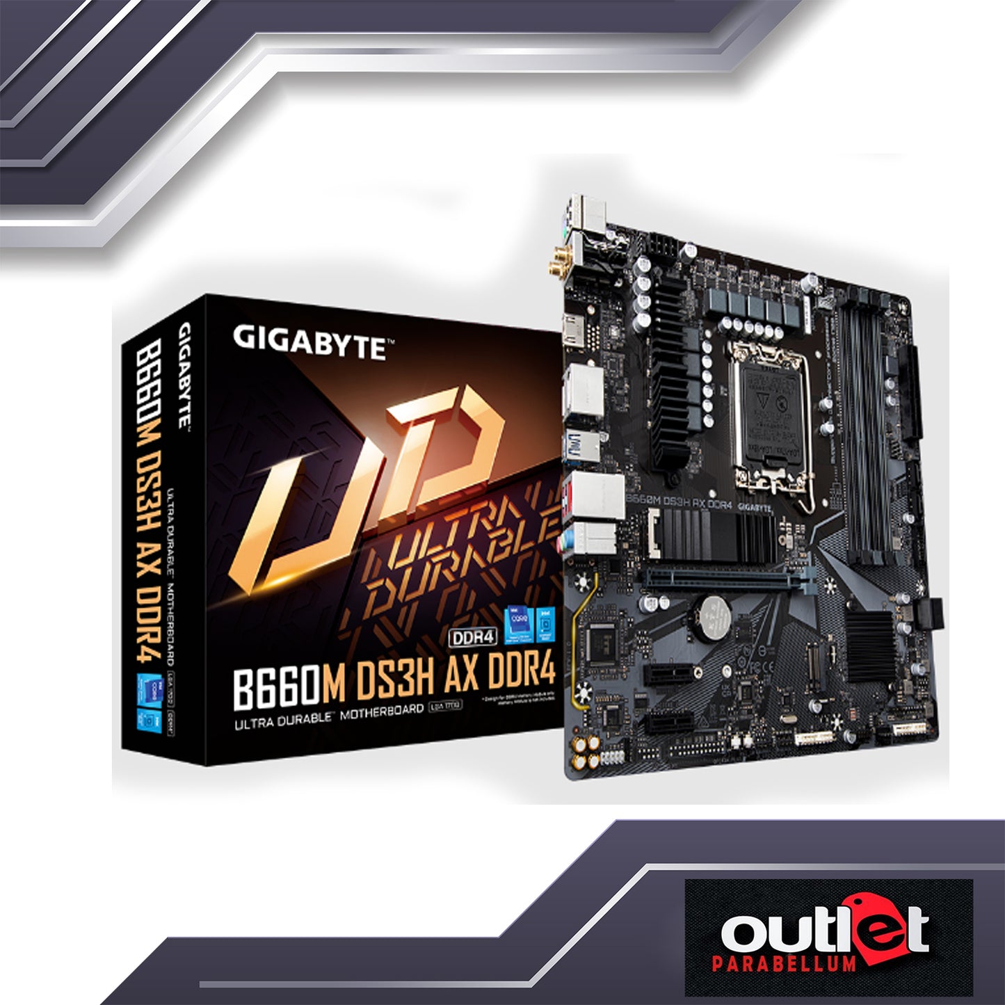 REFURB GA-B660M-DS3H-AX-DDR4 GIGABYTE INTEL B660 LGA1700 DDR4 6+2+1 DIGITAL VRM, WIFI6 2.5GbE LAN MATX Motherboard