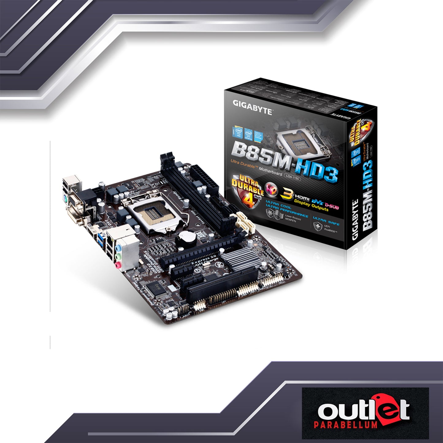 Refurbish GIGABYTE GA-B85M-HD3 GIGABYTE INTEL B85 S1150 USB3 GIGA MATX -- No Warranty!!!