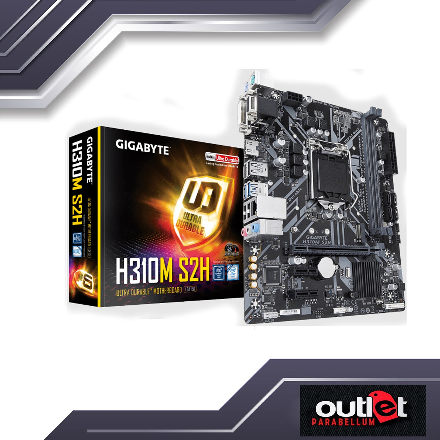 REFURBISHED GIGABYTE GA-H310M-S2H INTEL H310 S1151 MATX MOTHERBOARD