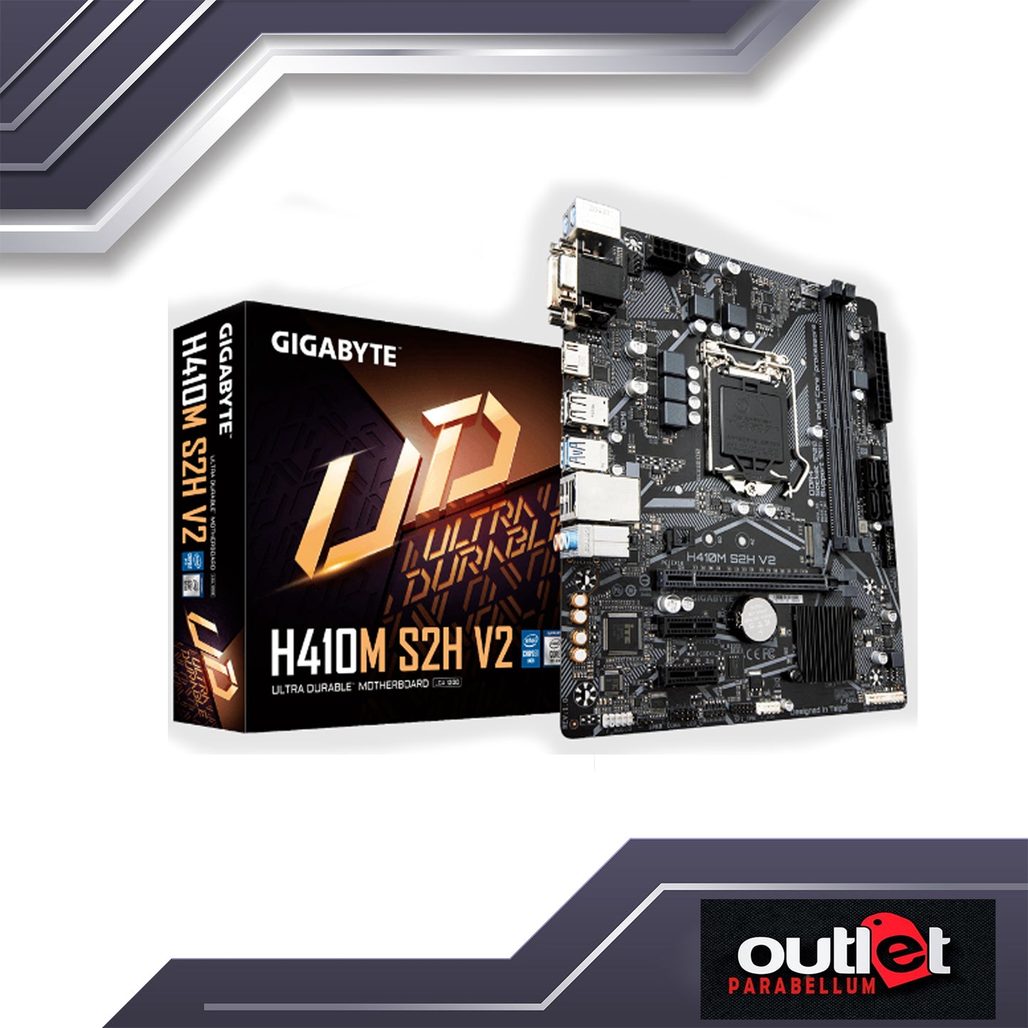 REFURBISHED GIGABYTE GA-H410M-S2H-V2 INTEL H470 LGA1200 HDMI/DVI/DSUB MATX MB