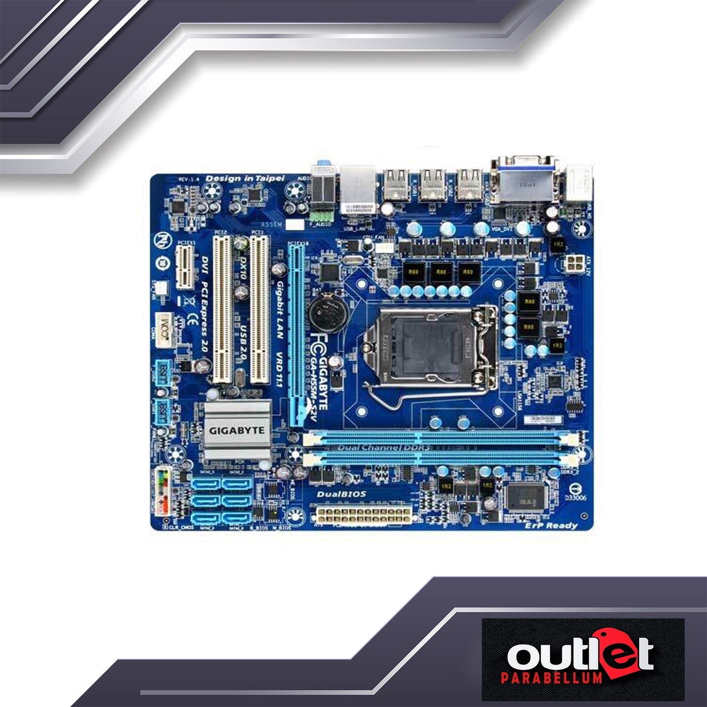 Refurbish GA-H55M-S2V GIGABYTE INTEL H55 S1156, AUDIO GIGALAN -- No Warranty!!!