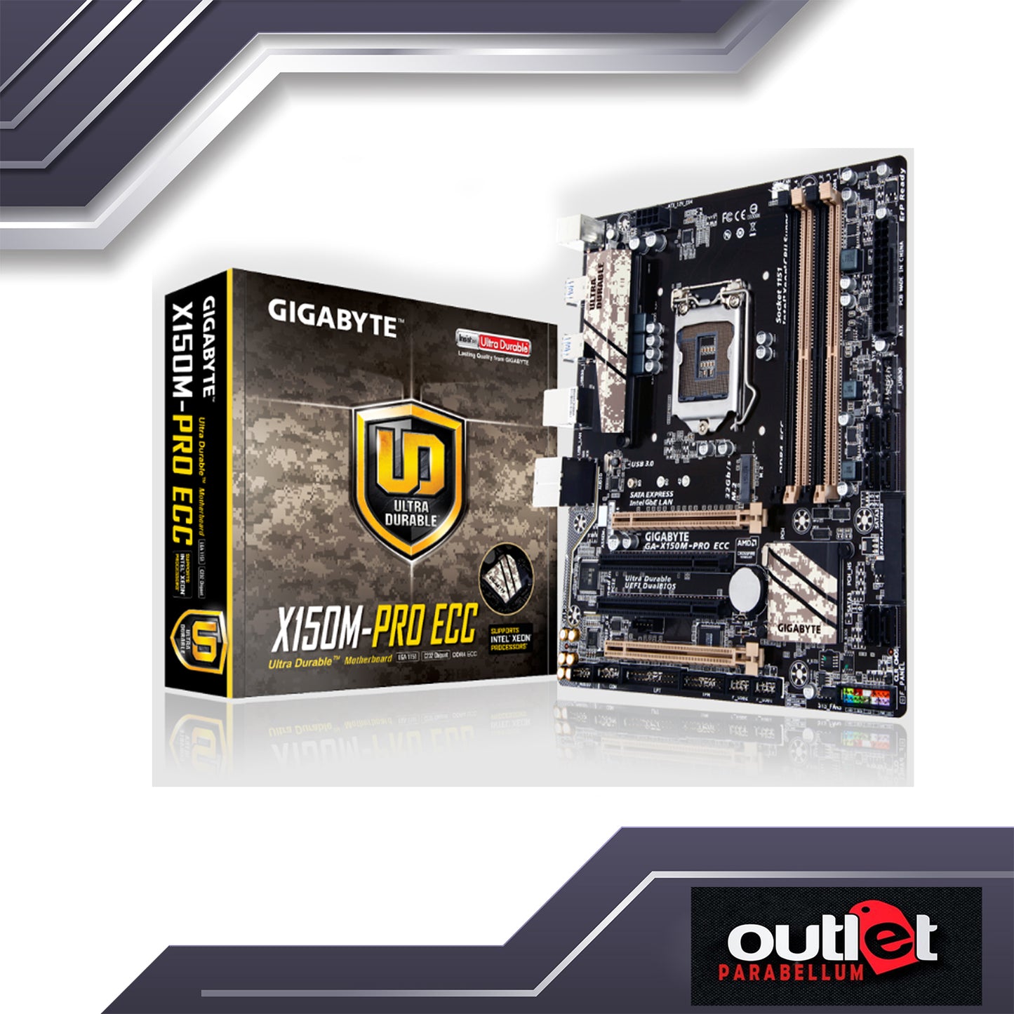 REFURBISHED GA-X150M-PRO-ECC GIGABYTE INTEL C232 S1151 MATX MB SUPPORTS INTEL XEON CPU