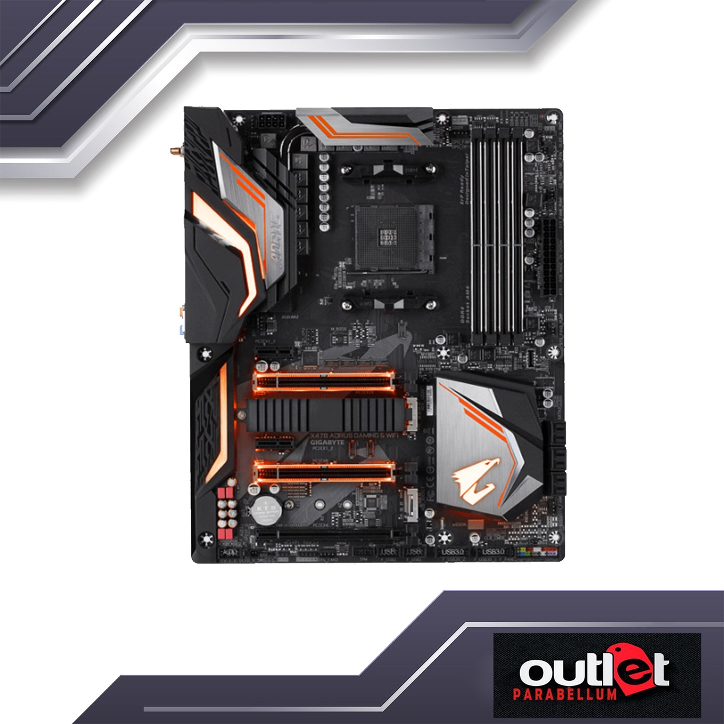 REFURBISHED GA-X470-AORUS-GAMING-5-WIFI GIGABYTE AMD X470 AM4 DDR4 ATX GAMING MOTHERBOARD W/ WIFI