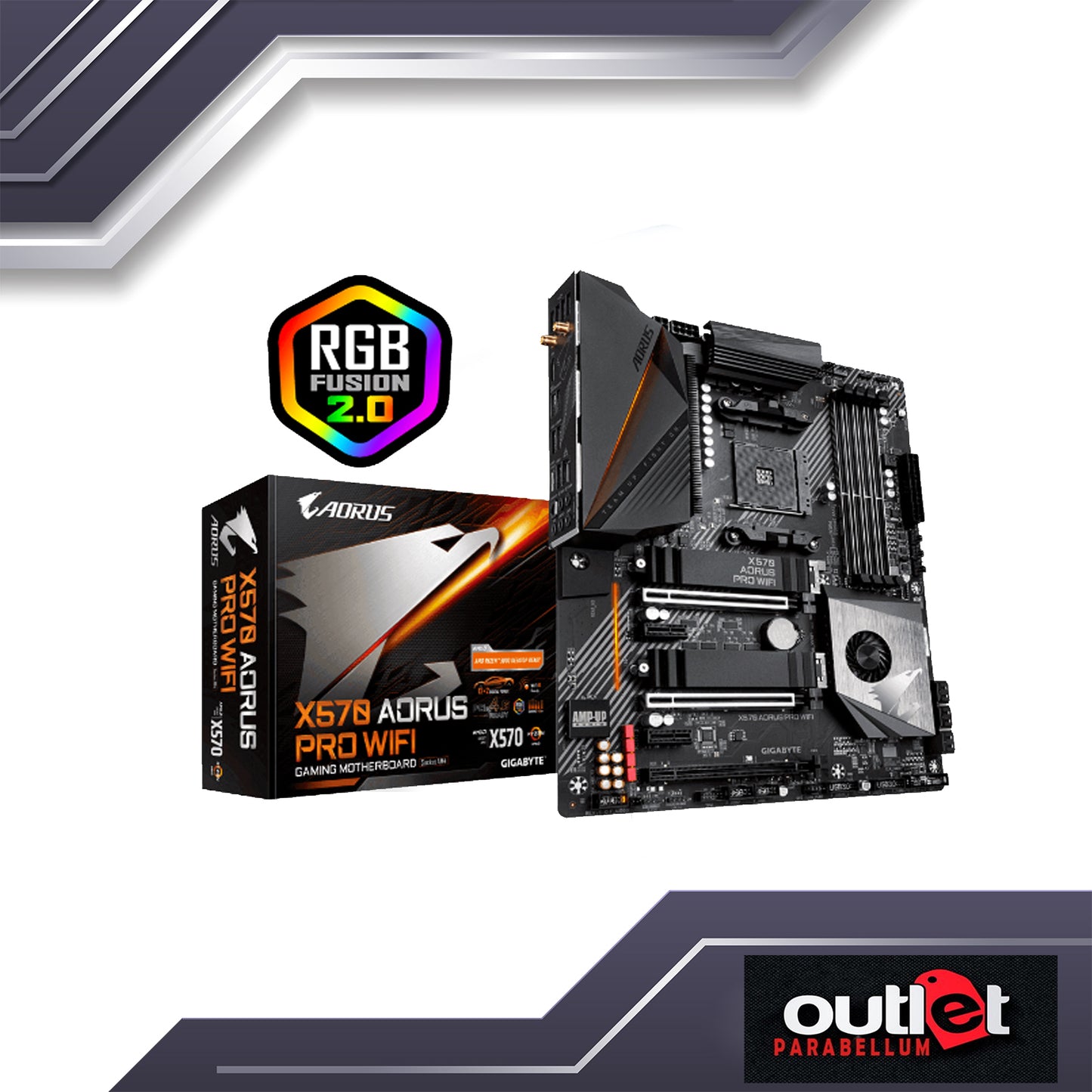 REFURBISHED GIGABYTE GA-X570-AORUS-PRO-WIFI AMD X570 AM4 DDR4 PCIE 4.0 ATX GAMING MOTHERBOARD