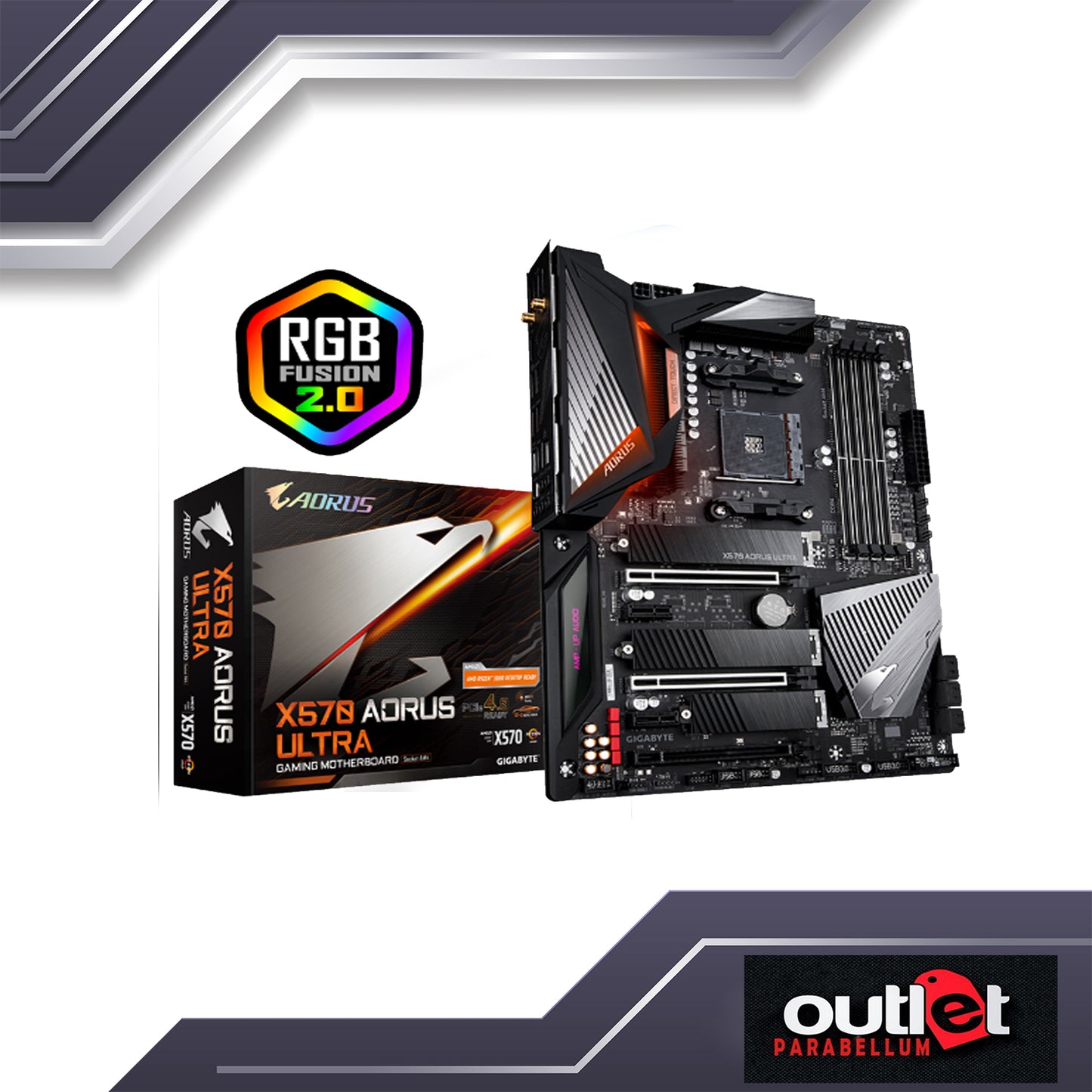 REFURBISHED GIGABYTE GA-X570-AORUS-ULTRA AMD X570 AM4 DDR4 PCIE 4.0 ATX GAMING MOTHERBOARD