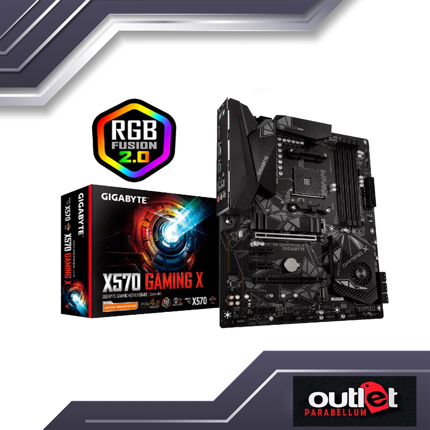 REFURBISHED GIGABYTE GA-X570-GAMING-X AMD X570 AM4 DDR4 PCIE 4.0 ATX GAMING MOTHERBOARD