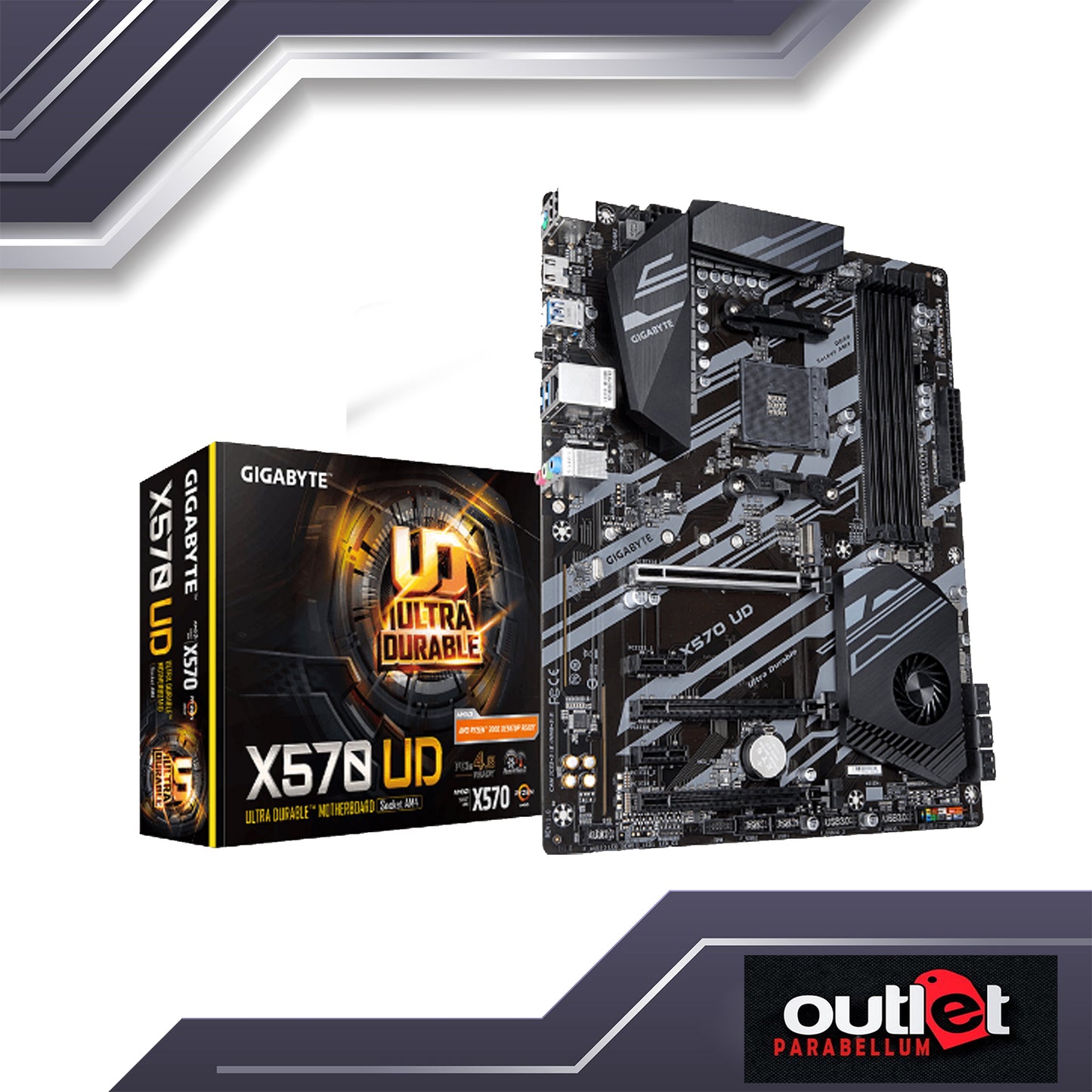 REFURBISHED GA-X570-UD GIGABYTE AMD X570 AM4 DDR4 PCIE 4.0 ATX GAMING MOTHERBOARD