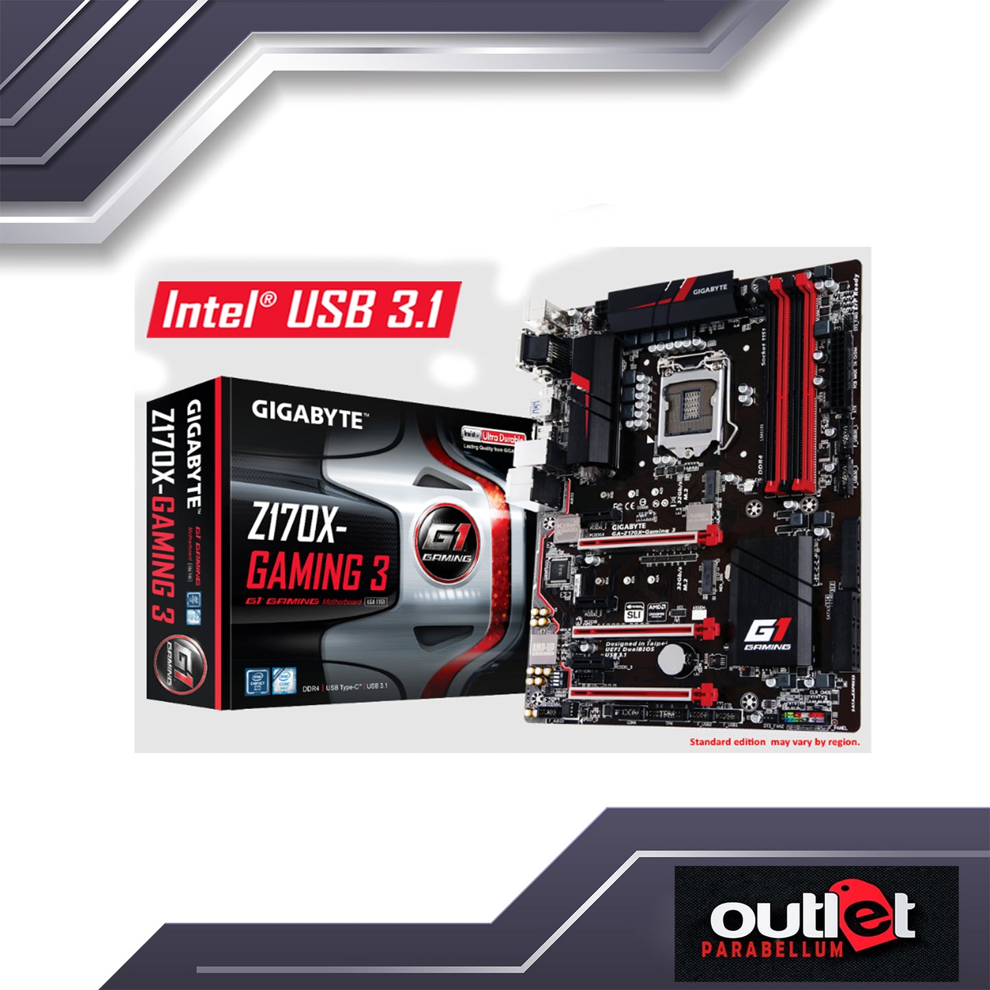 REFURBISHED GA-Z170X-GAMING-3 GIGABYTE INTEL Z170 S1151 DDR4 USB 3.1 Motherboard