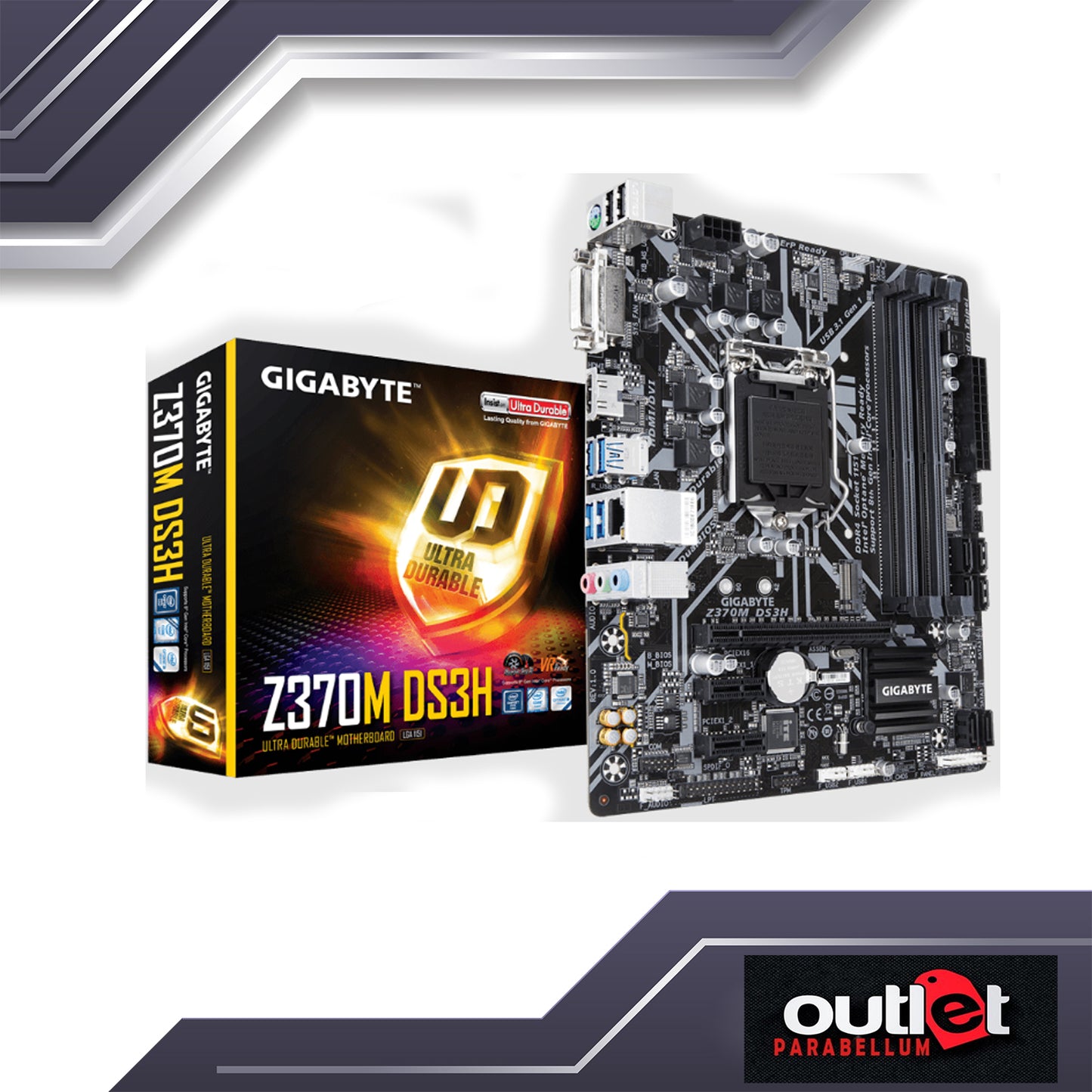 REFURBISHED GA-Z370M-DS3H GIGABYTE INTEL Z370 S1151 DDR4 MATX Motherboard