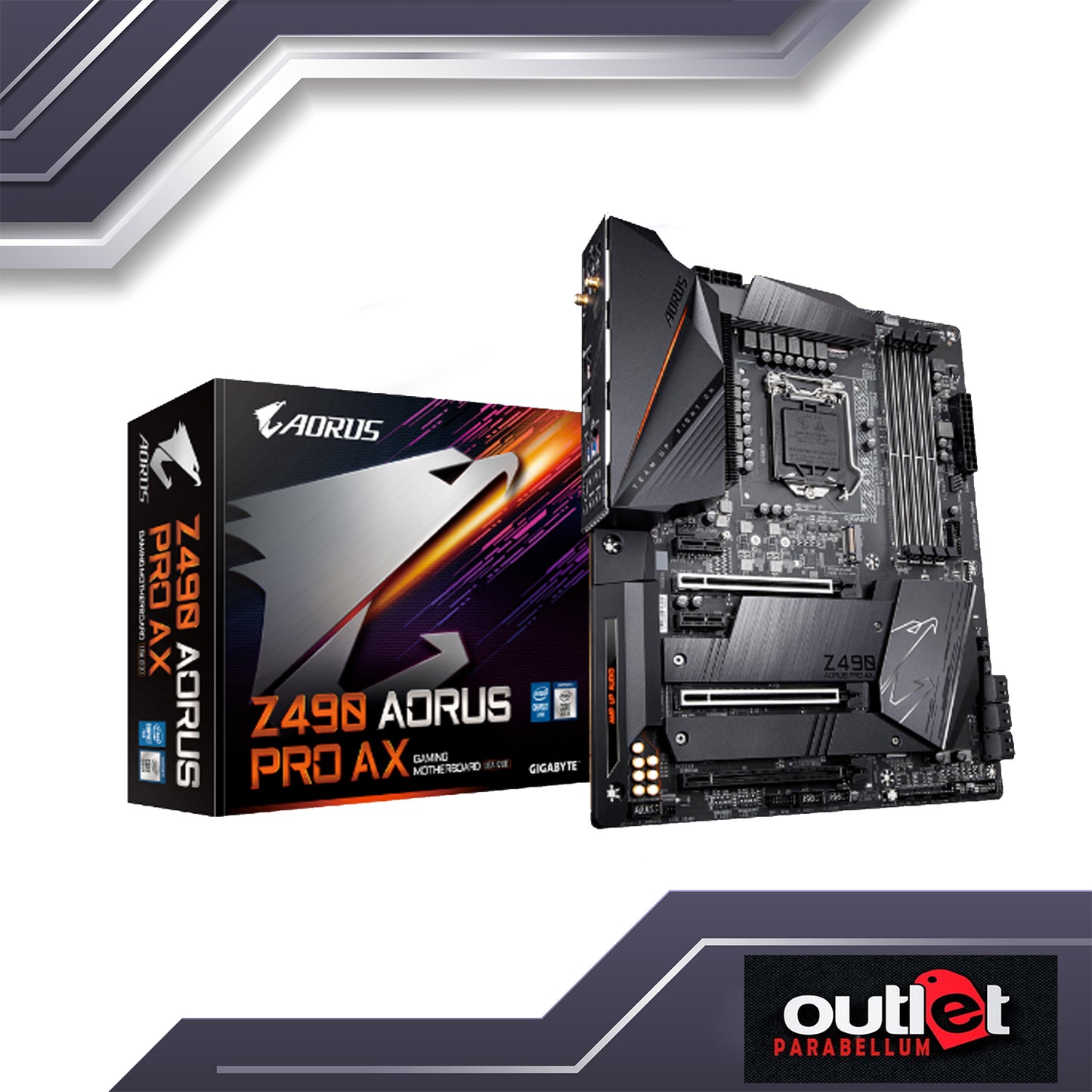 REFURB GA-Z490-AORUS-PRO-AX AORUS INTEL Z490 LG1200 12 PHASE DIGITAL VRM, WIFI 6 802.11AX, 2.5GBE LAN ATX MOTHERBOARD