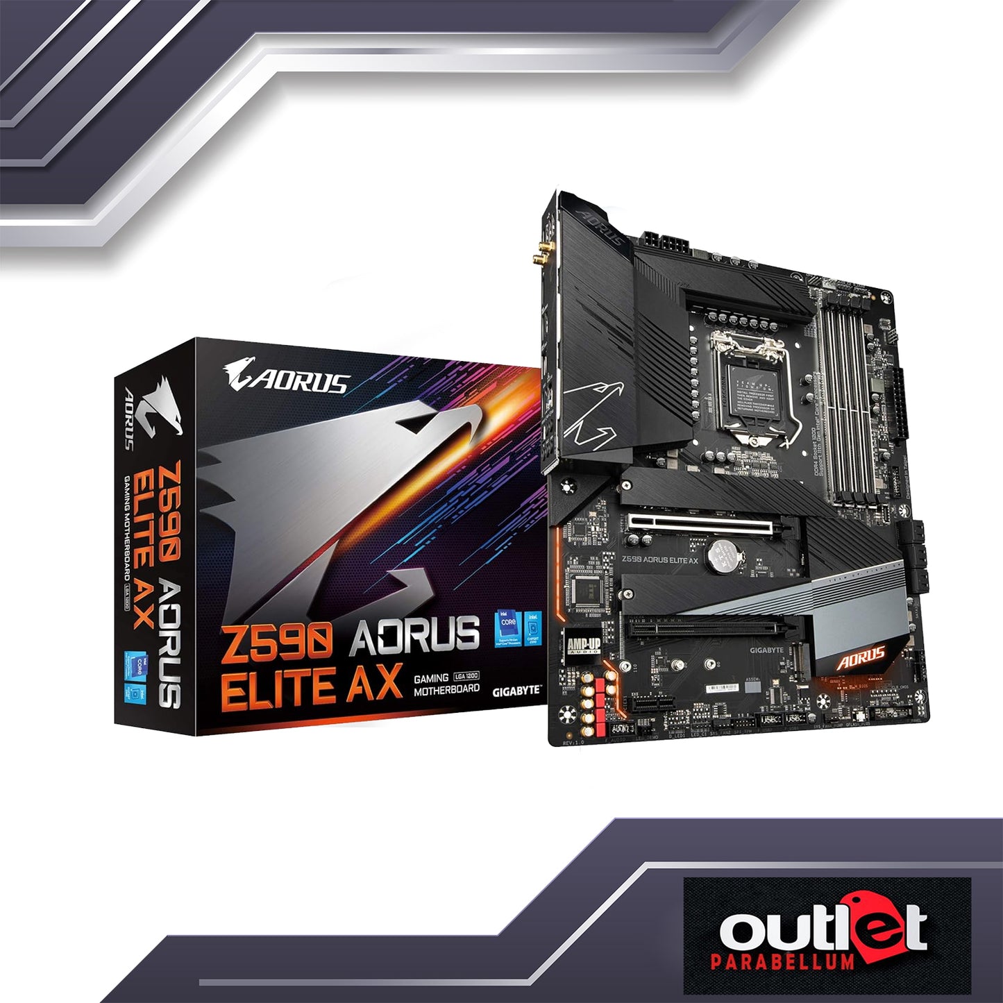 REFURBISHED GA-Z590-AORUS-ELITE-AX AORUS INTEL Z590 LGA1200 12+1 PHASE DIGITAL POWER DESIGN WIFI6 2.5GBE LAN ATX MB Motherboard