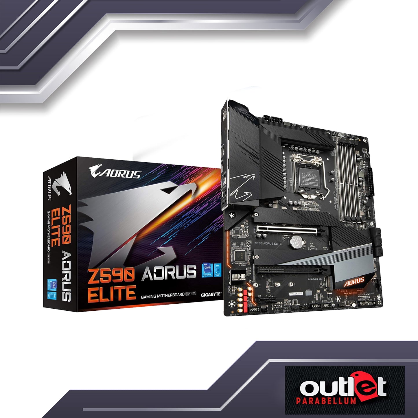 REFURBISHED GA-Z590-AORUS-ELITE AORUS INTEL Z590 LGA1200 12+1 PHASE DIGITAL POWER DESIGN 2.5GBE LAN ATX MB