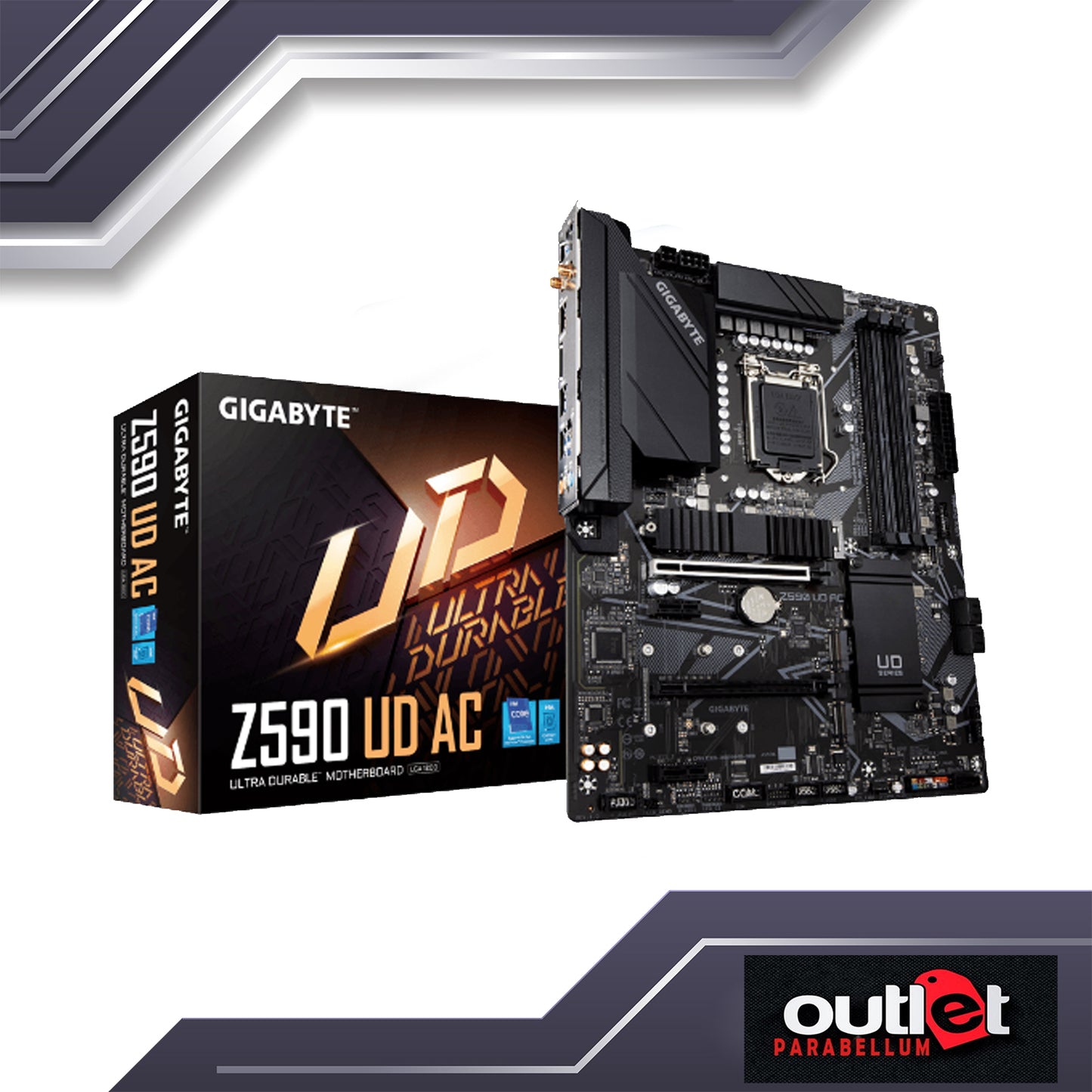 REFURBISHED GA-Z590-UD-AC AORUS INTEL Z590 LGA1200 12+1 PHASE DIGITAL POWER DESIGN WIFI 2.5GBE LAN ATX MB Motherboard