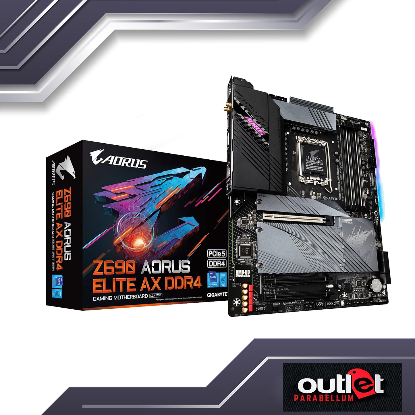 REFURBISHED GA-Z690-AORUS-ELITE-AX AORUS INTEL Z690 LGA1700 DDR5 16+1+2 DIGITAL VRM(SPS 70A)WIFI6 2.5GbE LAN ATX Motherboard