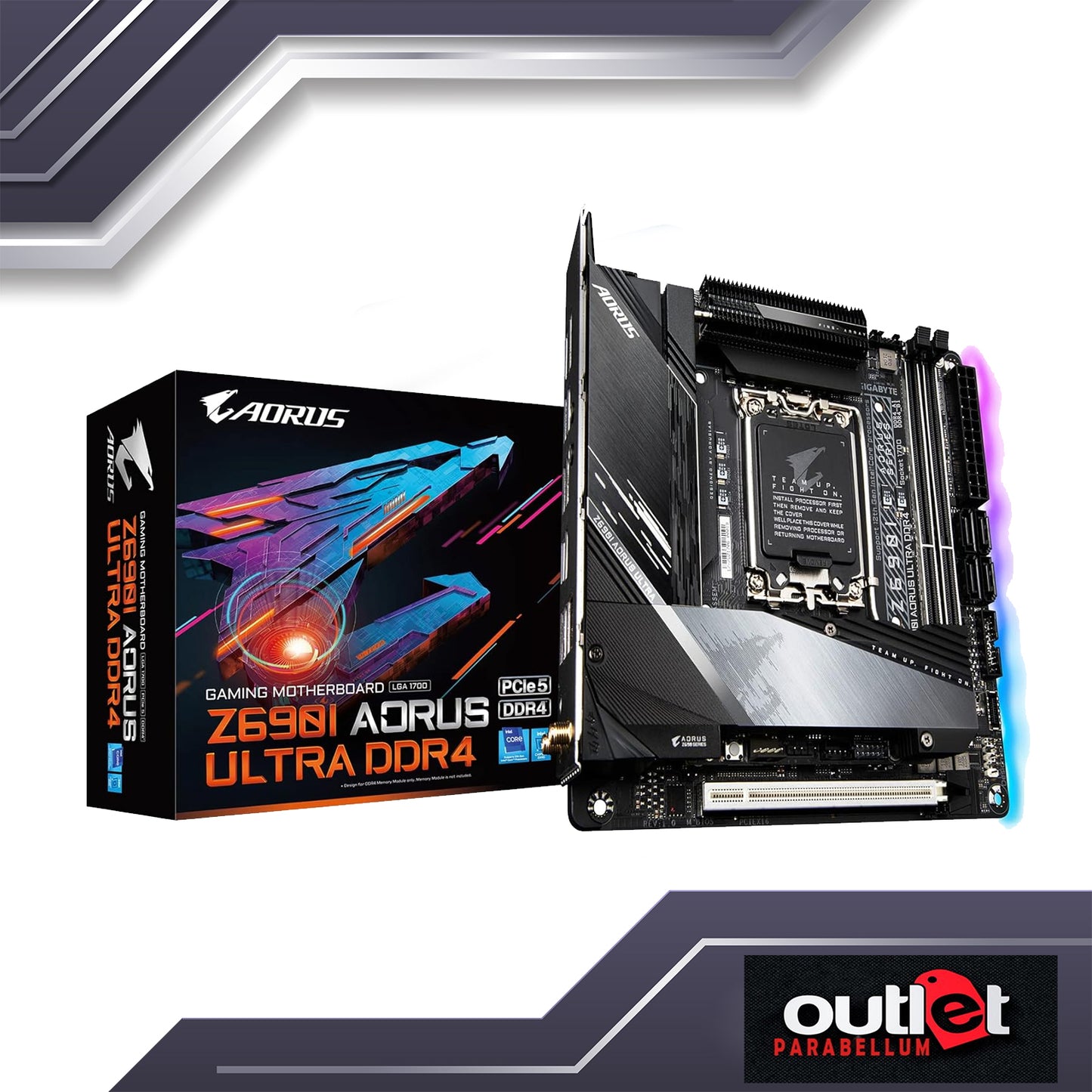 REFURBISHED GA-Z690I-AORUS-ULTRA AORUS INTEL Z690 LGA1700 DDR5 10+1+2DIGITAL VRM(SPS105A)WIFI6 2.5GbE LAN ITX MB Motherboard