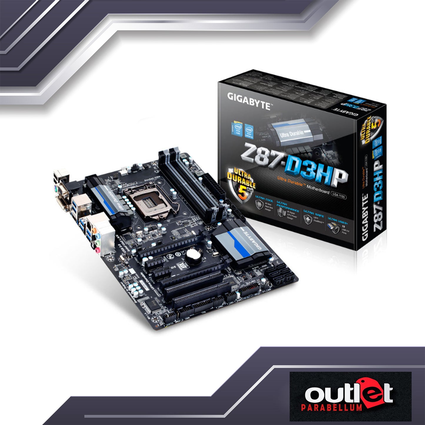 REFURBISHED GIGABYTE GA-Z87-D3HP GIGABYTE INTEL Z87, S1150 ATX Motherboard