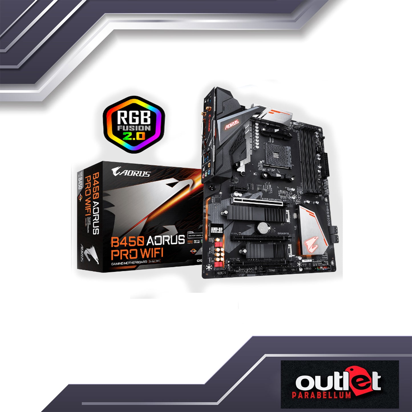 REFURBISHED GIGABYTE GA-B450M-DS3H-WIFI AMD B450 Ultra Durable Motherboard with Realtek® GbE LAN with cFosSpeed - Motherboard