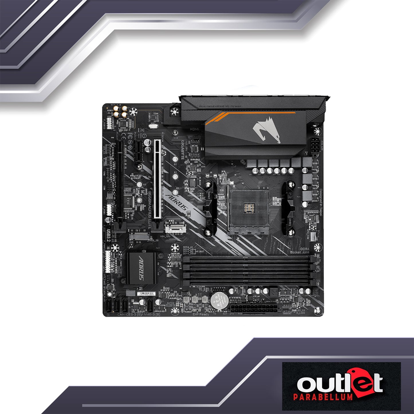 REFURBISHED GIGABYTE GA-B550M-AORUS-ELITE AORUS AMD B550 DVI/HDMI RGB FUSION GIGA LAN MATX GAMING MB