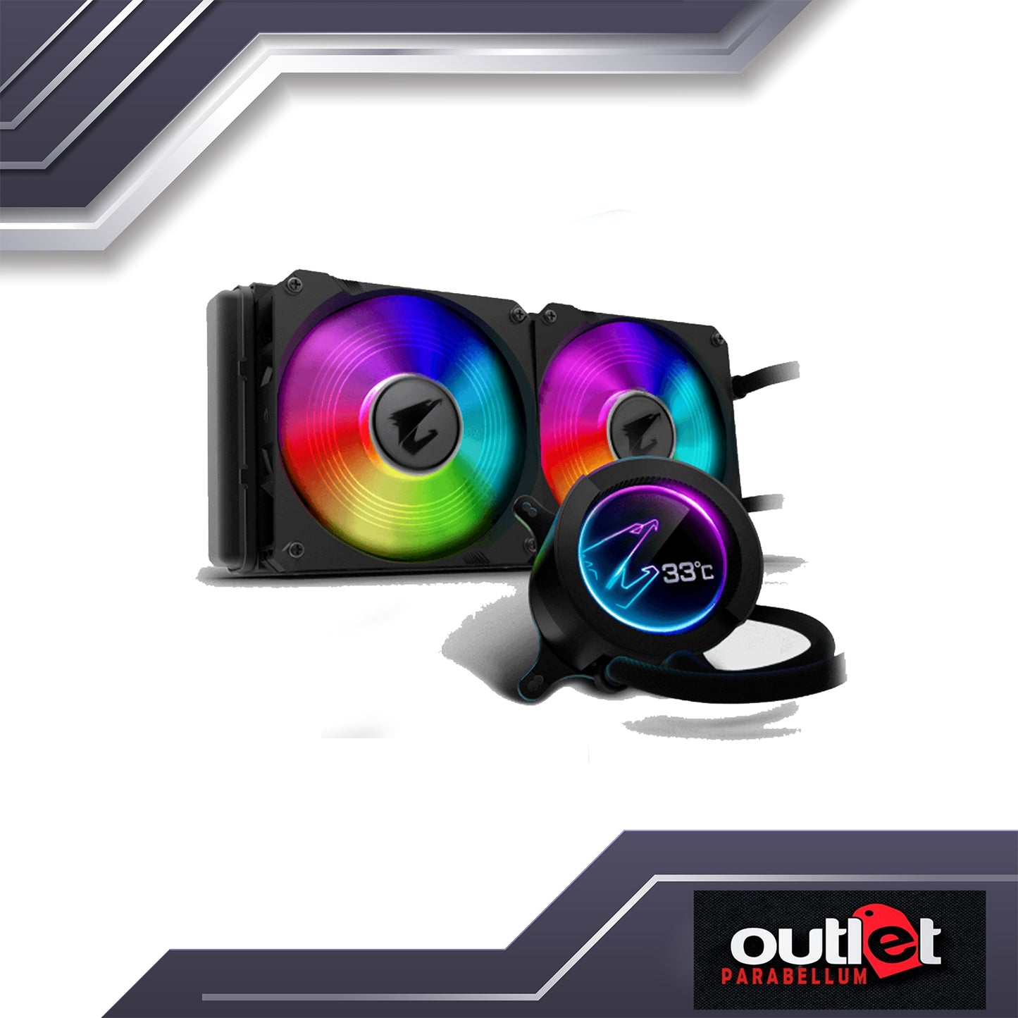 REFURBISHED GP-AORUS-LIQUID-COOLER-280 AORUS LIQUID COOLER 280, All-in-one Liquid Cooler with Circular LCD Display