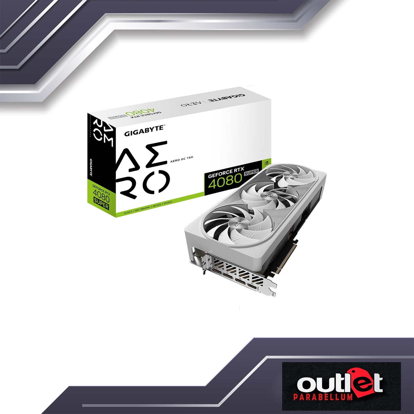 REFURBISHED!!! GIGABYTE GV-N408SAERO OC-16GD GeForce RTX 4080 Super AERO OC 16G Graphics Card, 3X WINDFORCE Fans, 16GB 256-bit GDDR6X Video Card - No Warranty