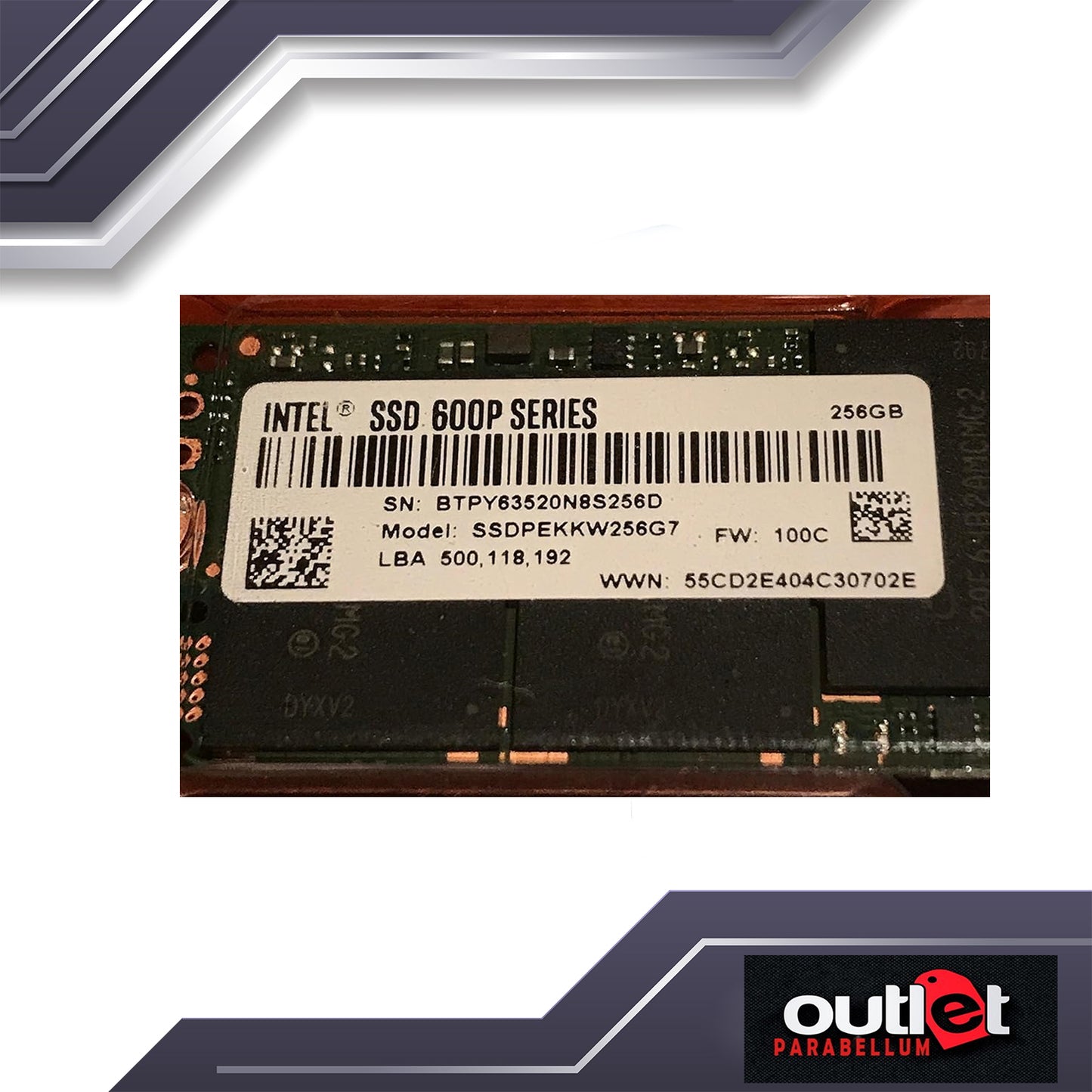 REFURBISHED INTEL-SSDPEKKW256G7X1 INTEL SSD 600P 256GB M.2 2280 80mm NVMe PCIe 2.0 x4 SSD