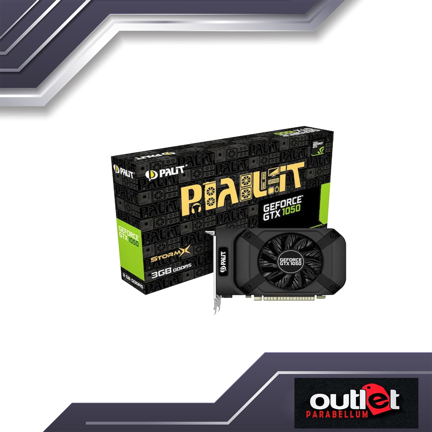 REFURBISHED PALIT NE51050018FE-1070F GTX1050 STORMX 3GB GDDR5 96BIT DVI HDMP DP