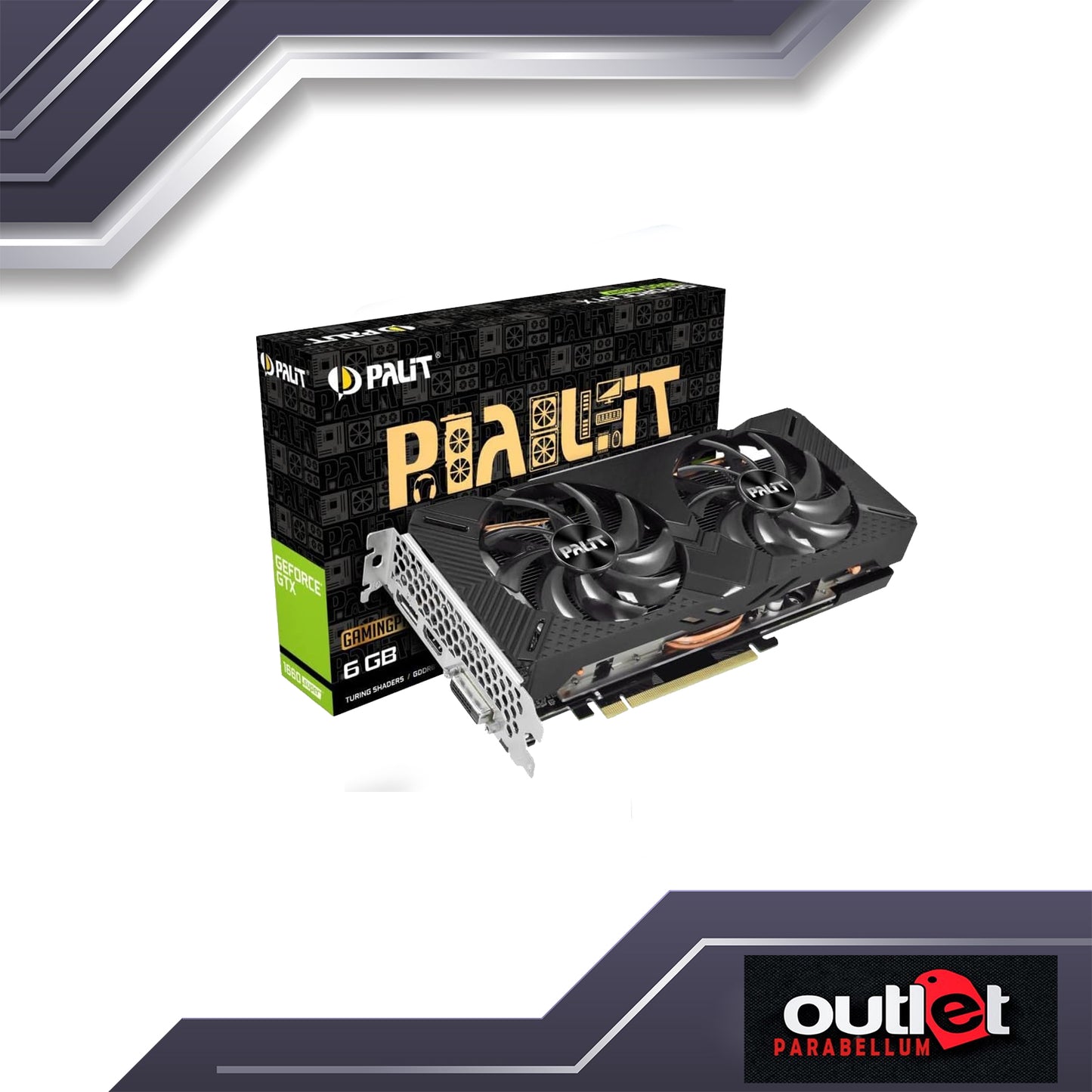 REFURBISHED PALIT NE6166S018J9-1160A-1 PALIT GTX1660 SUPER GAMING PRO 6G GDDR6 192BIT DVI HDMI DP [DUAL FAN] W/O RGB