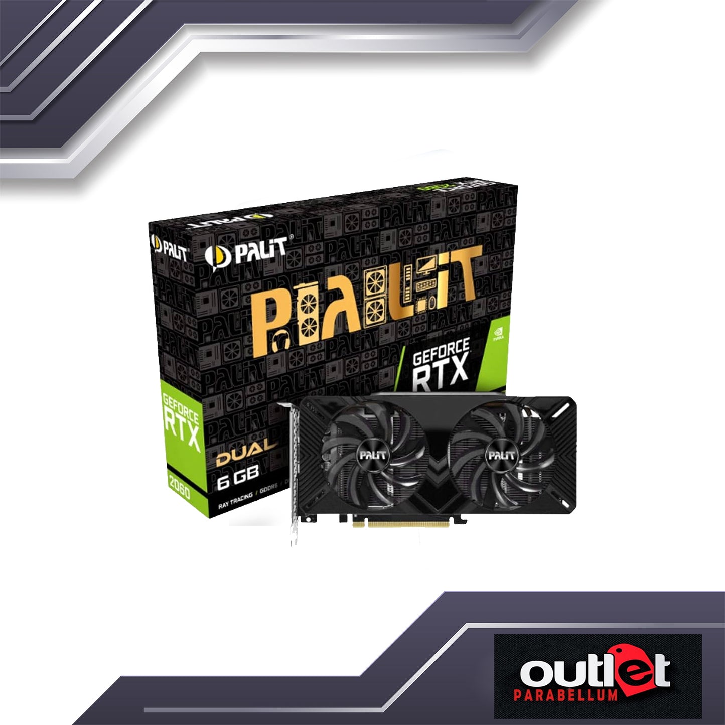 REFURBISHED PALIT NE62060018J9-1160A-1 PALIT RTX2060 DUAL 6G GDDR6 192BIT DVI HDMI DP - NO RGB