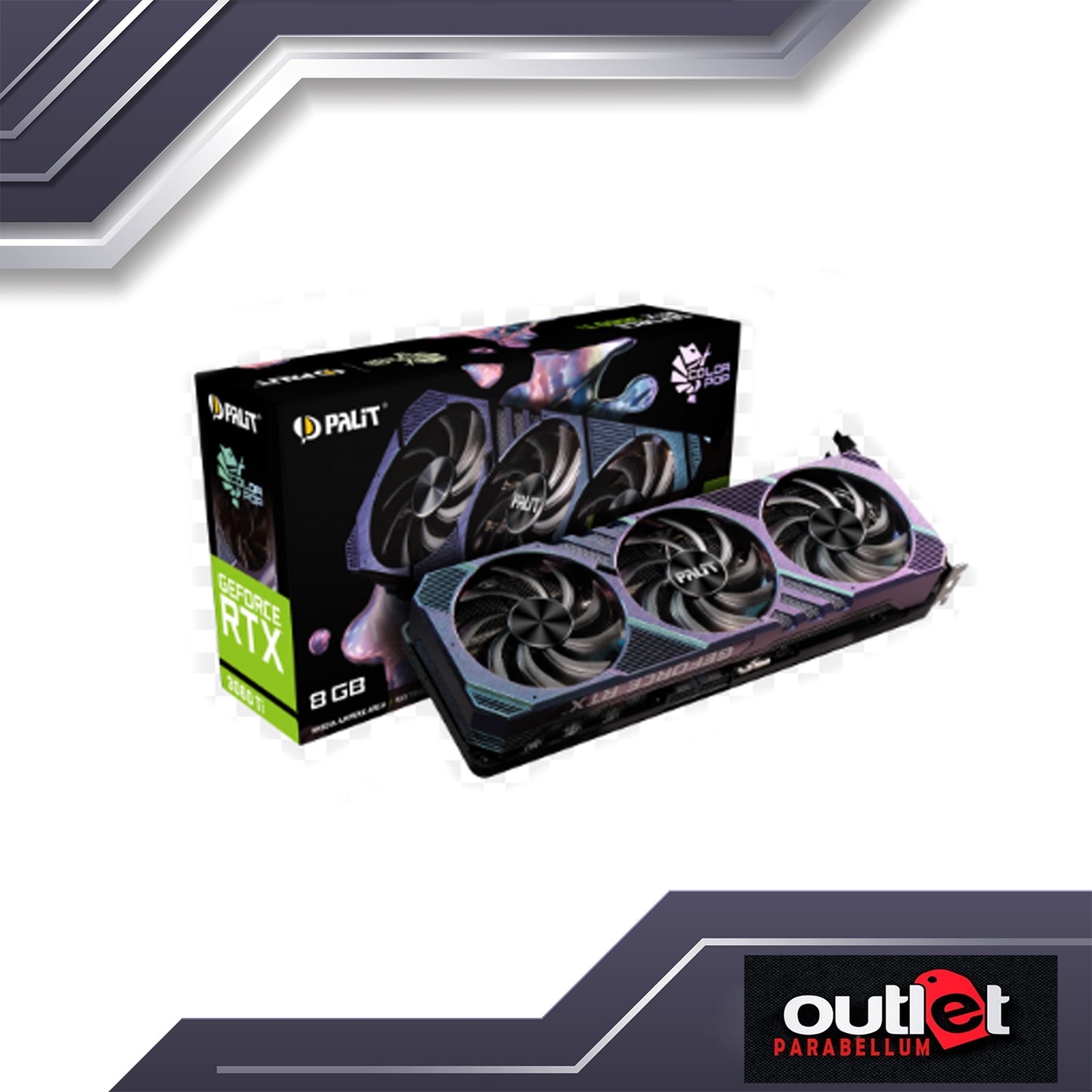 REFURBISHED NE6306T019P2-1041R PALIT RTX3060TI COLORPOP 8GB GDDR6 256BIT 3-DP HDMI VGA CARD LHR - NO WARRANTY!!!