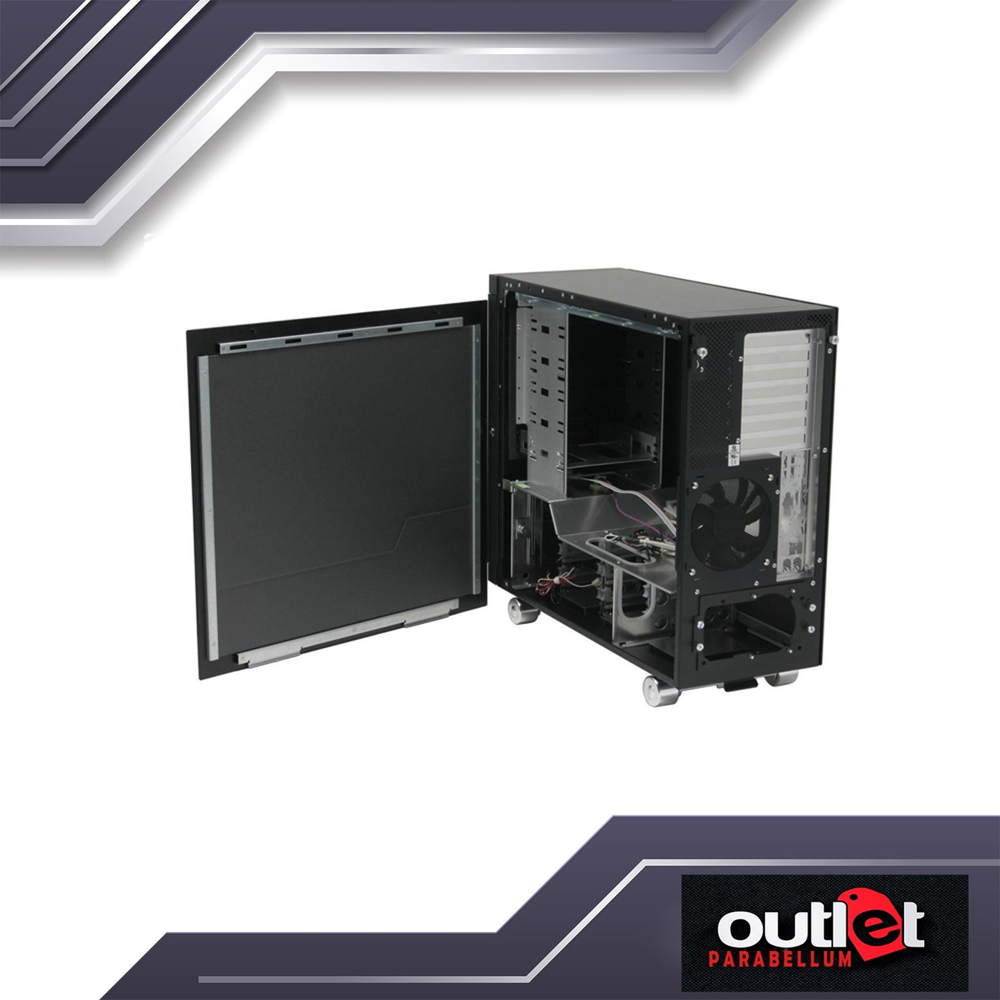 Refurbished PC V1100 PLUS ALUMINIUM MIDI-TOWER Computer Case - BLACK (NO PSU) - No Warranty