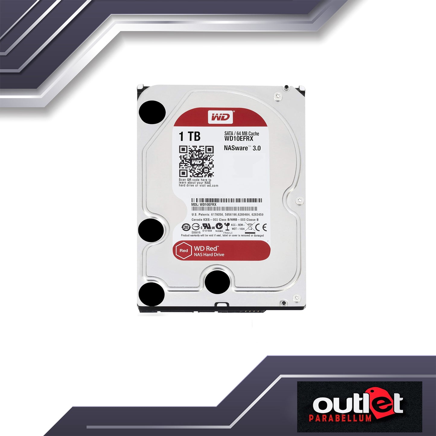 REFURBISHED Western Digital WD Red™ Plus NAS Hard Drive 3.5" - WD-10EFRX